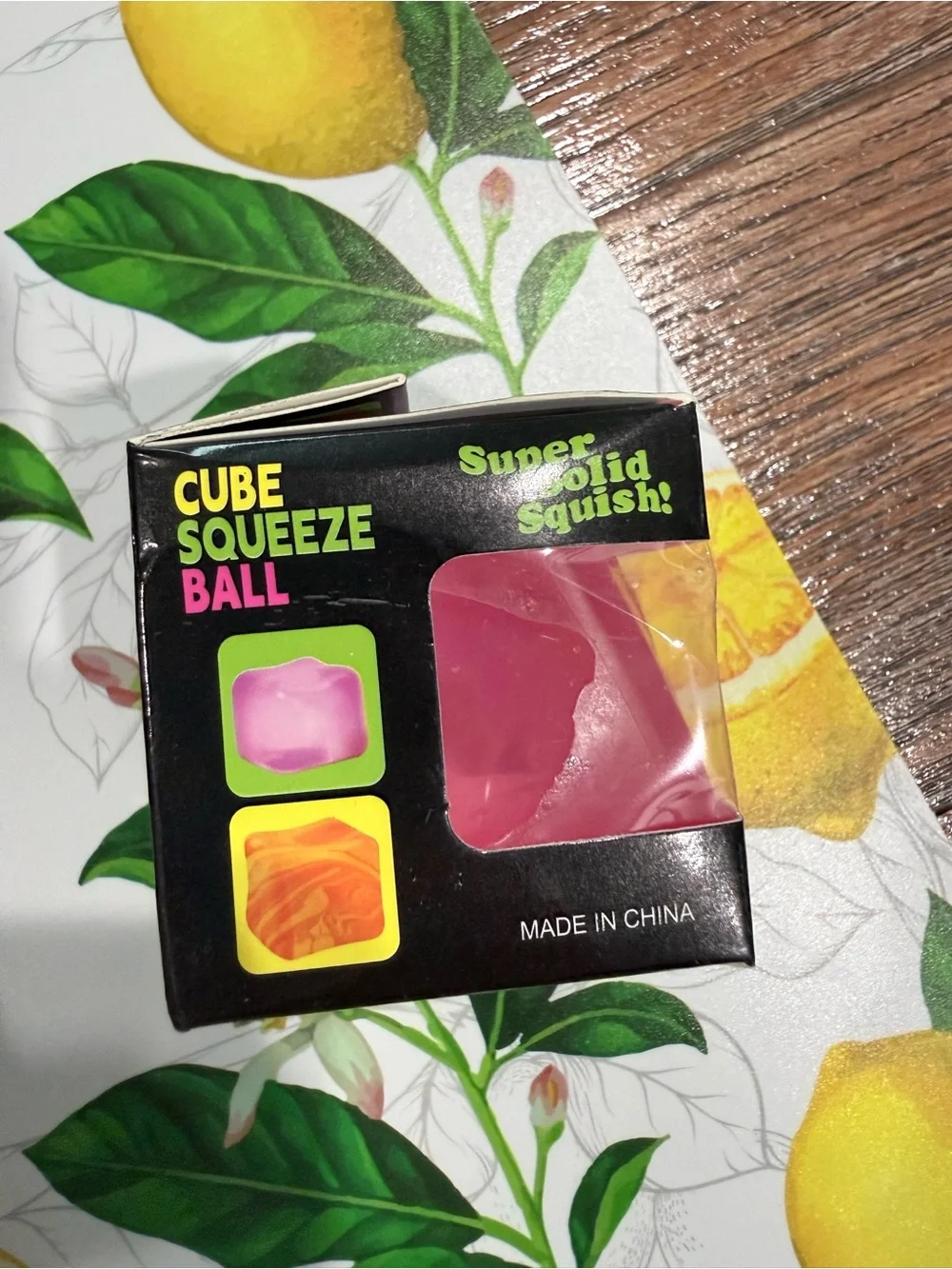 Cube Squeeze Ball - Pink Super Solid Squish